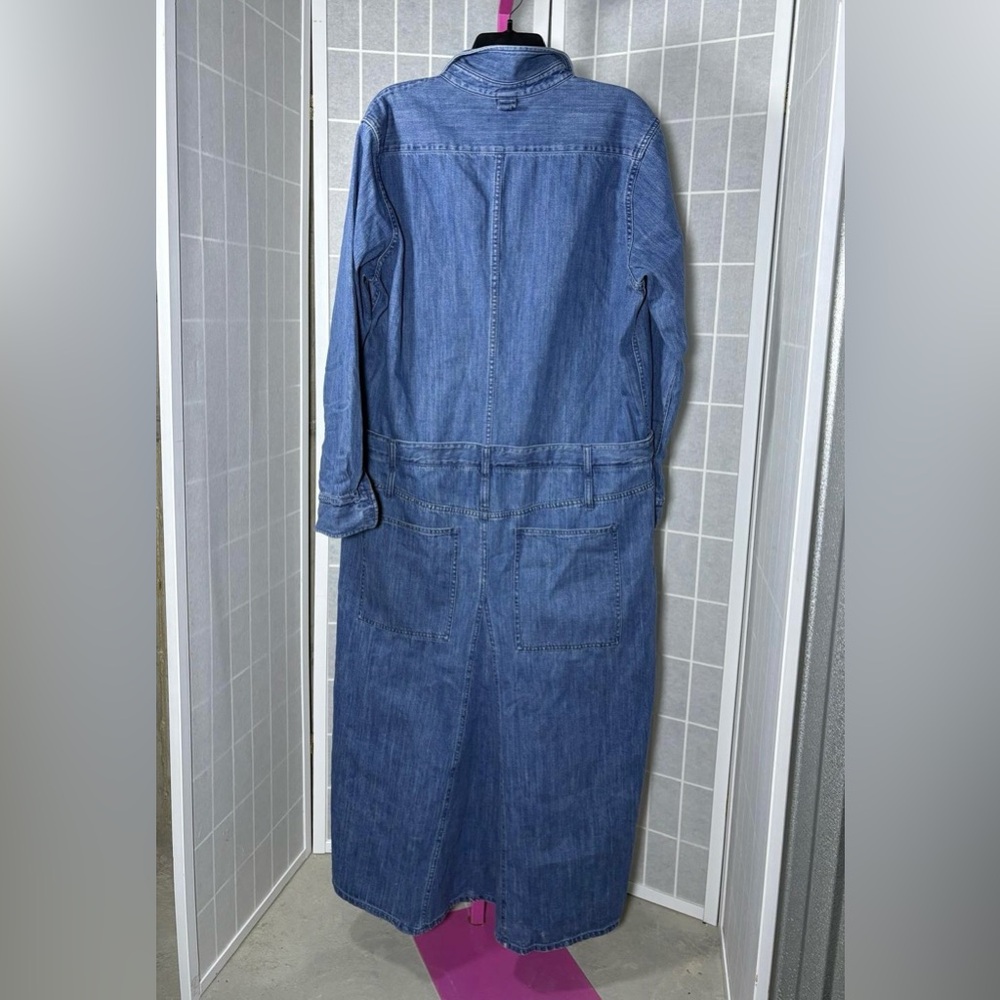 NWT TIBI Paneled Denim Midi Shirt Dress - Picture 8 of 8